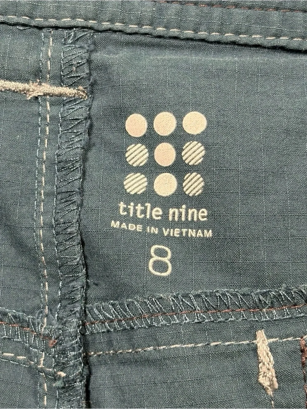Title Nine Shorts Womens 8 Teal Blue Big B Stretch Cotton Hiking Outdoors Beach